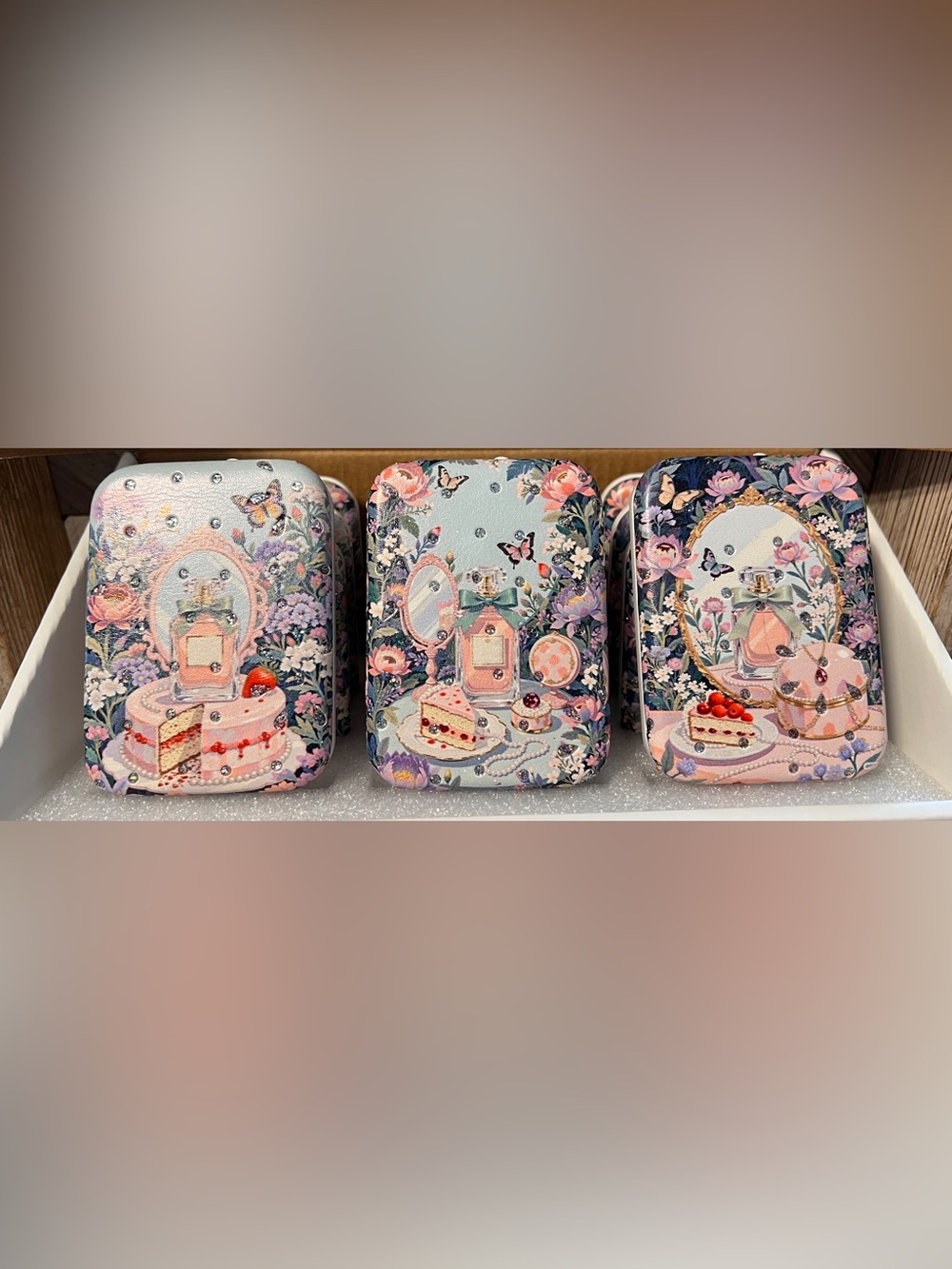Floral Compact Mirror with snap closure - indicate which style after purchase